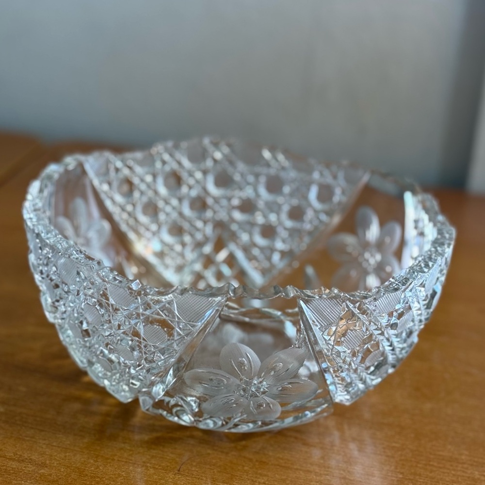 Vintage Imperial Glass Co‎ Mayflower Clear Pattern Oval Serving Bowl